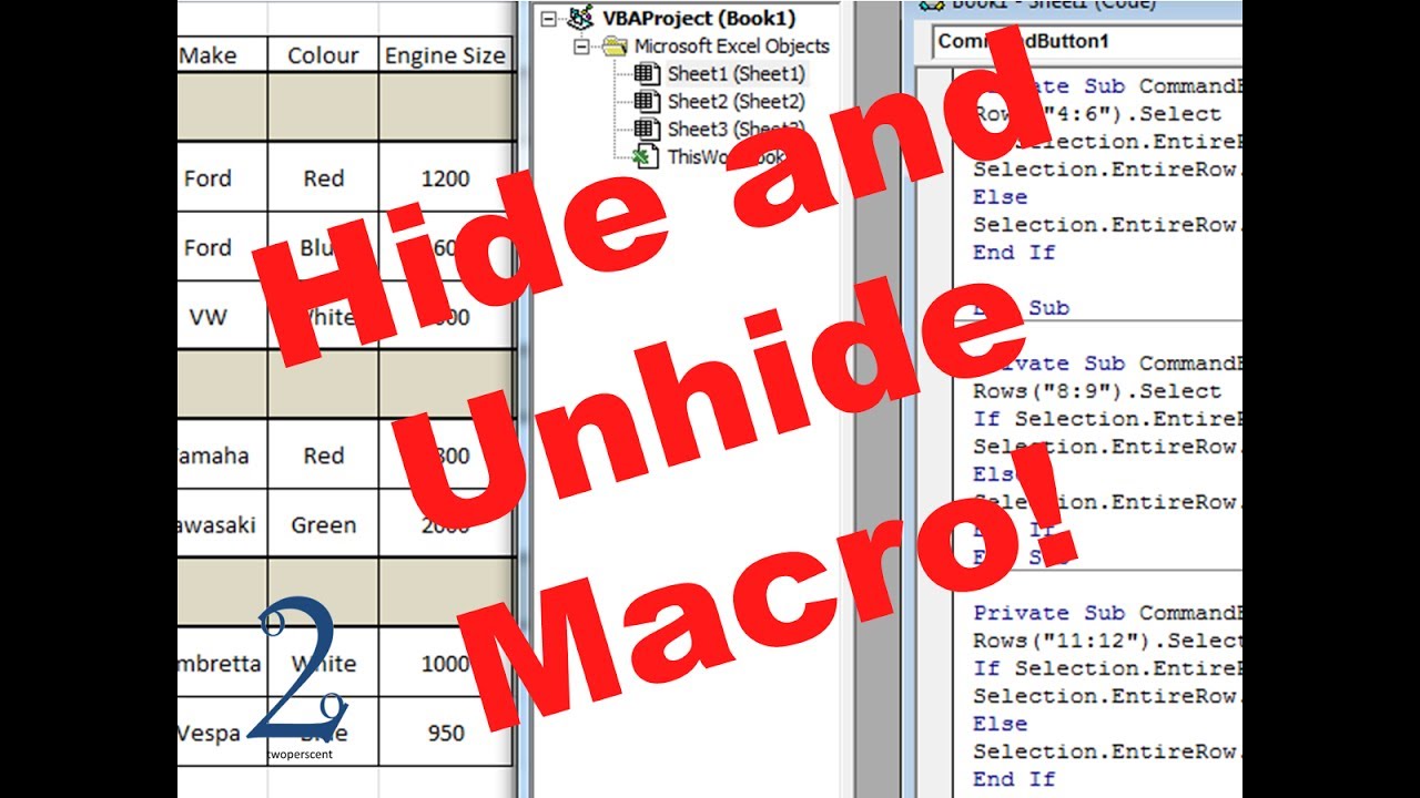 unhide excel for mac delete macros